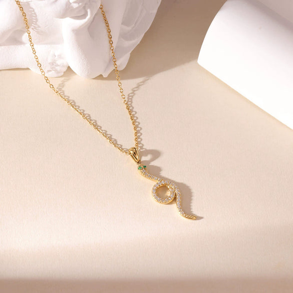Necklace Titanium Steel Geometric Spirit Snake Pendant Electroplating For Women