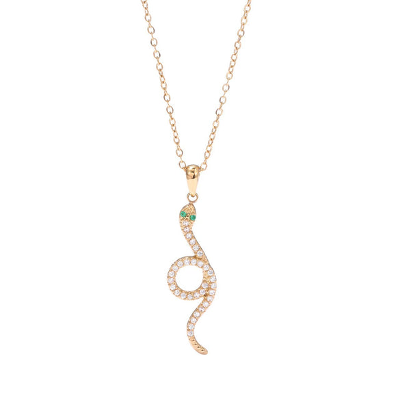 Necklace Titanium Steel Geometric Spirit Snake Pendant Electroplating For Women