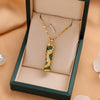 Necklace Titanium Steel Geometric Style Mixed Gemstone Inlay Electroplating Women's