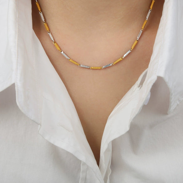 Necklace Titanium Steel Geometric Texture Electroplating Personality Style