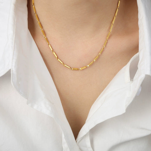 Necklace Titanium Steel Geometric Texture Electroplating Personality Style