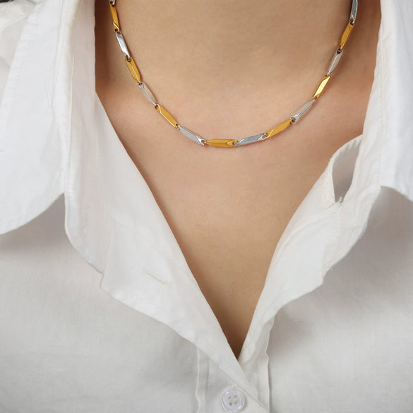Necklace Titanium Steel Geometric Texture Electroplating Personality Style