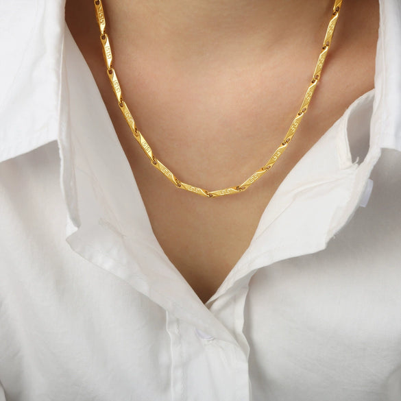 Necklace Titanium Steel Geometric Texture Electroplating Personality Style