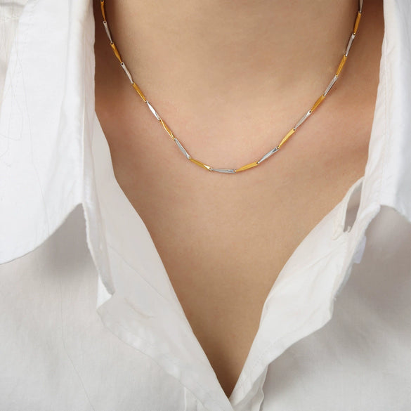 Necklace Titanium Steel Geometric Texture Electroplating Personality Style