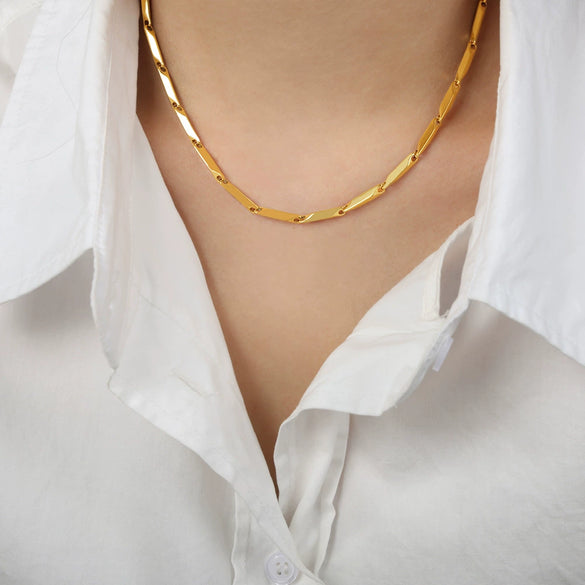 Necklace Titanium Steel Geometric Texture Electroplating Personality Style