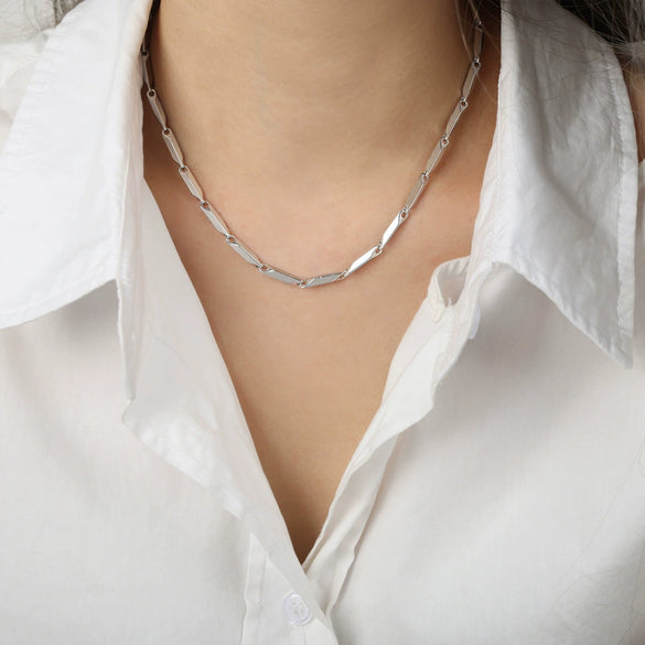 Necklace Titanium Steel Geometric Texture Electroplating Personality Style