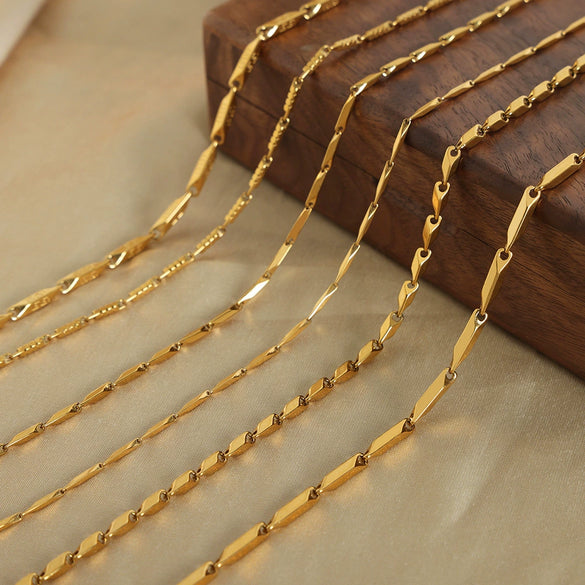 Necklace Titanium Steel Geometric Texture Electroplating Personality Style