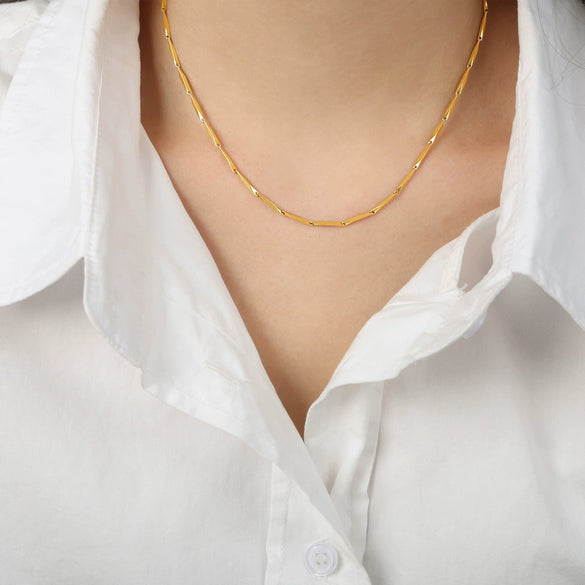 Necklace Titanium Steel Geometric Texture Electroplating Personality Style