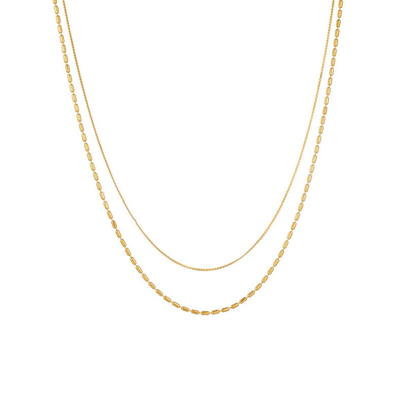 Necklace Titanium Steel Geometric Vacuum Electroplated In Furnace Oval Design Unisex