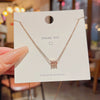Necklace Titanium Steel Geometric Zircon Mixed Gemstone Setting For Women