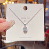 Necklace Titanium Steel Geometric Zircon Mixed Gemstone Setting For Women