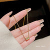 Necklace Titanium Steel Geometric Zircon Mixed Gemstone Setting For Women