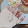 Necklace Titanium Steel Geometric Zircon Mixed Gemstone Setting For Women