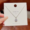 Necklace Titanium Steel Geometric Zircon Mixed Gemstone Setting For Women