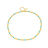 Necklace Titanium Steel Gold Beads Turquoise Beaded Braided Geometric Retro Electroplating