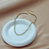 Necklace Titanium Steel Gold Beads Turquoise Beaded Braided Geometric Retro Electroplating