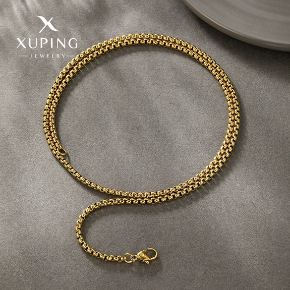 Necklace Titanium Steel Gold Plated Copper Ball Chain Electroplating Unisex