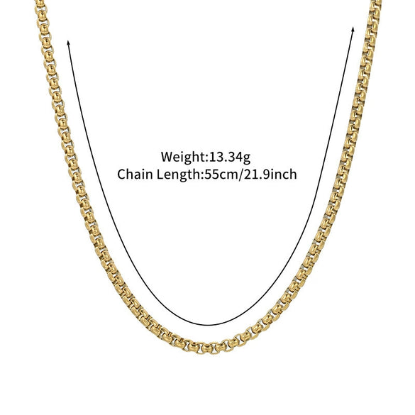 Necklace Titanium Steel Gold Plated Copper Ball Chain Electroplating Unisex