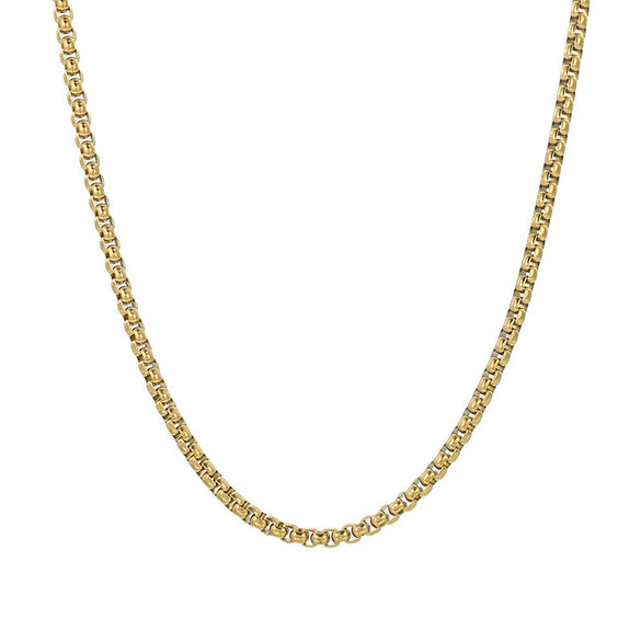 Necklace Titanium Steel Gold Plated Copper Ball Chain Electroplating Unisex