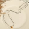 Necklace 316L Stainless Steel Gold Plated Love Design Joker Style For Women