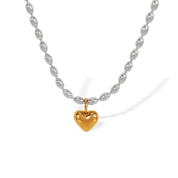 Necklace 316L Stainless Steel Gold Plated Love Design Joker Style For Women