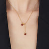 Necklace Titanium Steel Gold Plated Love Tassel Heart Shape Dripping Oil For Women