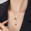 Necklace Titanium Steel Gold Plated Love Tassel Heart Shape Dripping Oil For Women