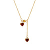 Necklace Titanium Steel Gold Plated Love Tassel Heart Shape Dripping Oil For Women