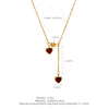 Necklace Titanium Steel Gold Plated Love Tassel Heart Shape Dripping Oil For Women