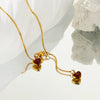 Necklace Titanium Steel Gold Plated Love Tassel Heart Shape Dripping Oil For Women
