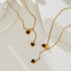 Necklace Titanium Steel Gold Plated Love Tassel Heart Shape Dripping Oil For Women