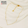 Necklace 316L Stainless Steel Gold Zircon Geometric Fashion Electroplated Ochain Women's