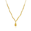 Necklace Titanium Steel Goldplated Irregular Curved Tube Wave Chain Water Drop Pendant Electroplating Women's