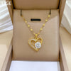 Necklace Titanium Steel Heart Full Diamond Real Gold Electroplated Light Luxury Style Unisex Cartoon Geometric Accessories