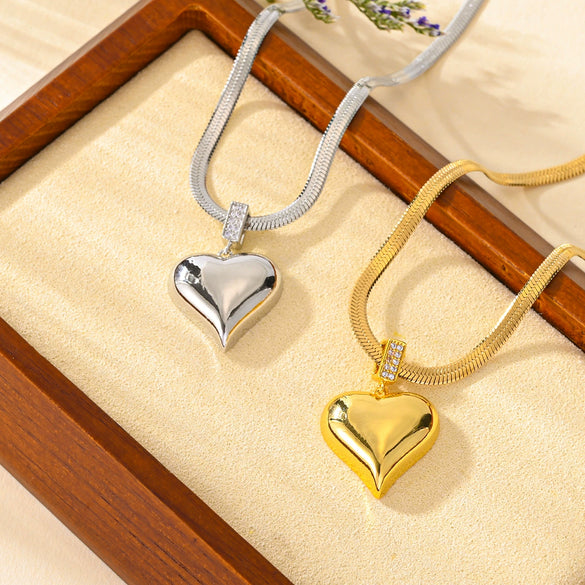 Necklace Titanium Steel Heart Pattern Electroplating Trendy Accessories
