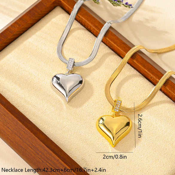 Necklace Titanium Steel Heart Pattern Electroplating Trendy Accessories