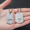 Necklace Titanium Steel Heart Pendant Dripping Glue Couple Style