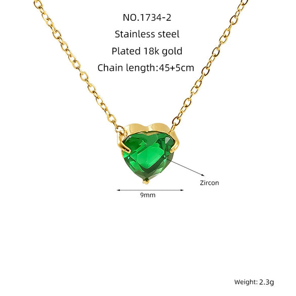 Necklace 316L Stainless Steel Heart Pendant Electroplating Cross Chain For Women