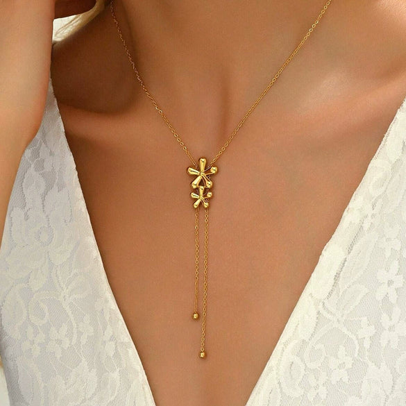 Necklace Titanium Steel Heart Shape Electroplating Women's Simple Style O Word Chain