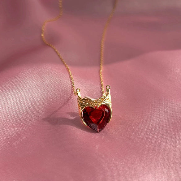 Necklace Titanium Steel Heart Zircon Mixed Gem Inlay Geometric Pattern 18K Gold Plated Electroplating For Women