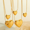 Necklace 316L Stainless Steel Heartshaped Pendant Electroplated Love Collarbone Chain