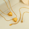Necklace 316L Stainless Steel Heartshaped Pendant Electroplated Love Collarbone Chain