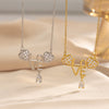 Necklace Titanium Steel Heartshaped Retro Fashion Creative Design Electroplating For Women