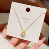 Necklace Titanium Steel Hollow Love Rubik's Cube Geometric Pendant Cross Chain Set With Precious Stones For Women