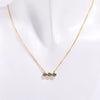 Necklace Titanium Steel Inlaid Zircon Geometric Round Traffic Lights Birthstone Pendant Electroplating For Women