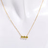 Necklace Titanium Steel Inlaid Zircon Geometric Round Traffic Lights Birthstone Pendant Electroplating For Women
