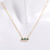 Necklace Titanium Steel Inlaid Zircon Geometric Round Traffic Lights Birthstone Pendant Electroplating For Women