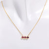 Necklace Titanium Steel Inlaid Zircon Geometric Round Traffic Lights Birthstone Pendant Electroplating For Women