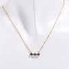 Necklace Titanium Steel Inlaid Zircon Geometric Round Traffic Lights Birthstone Pendant Electroplating For Women