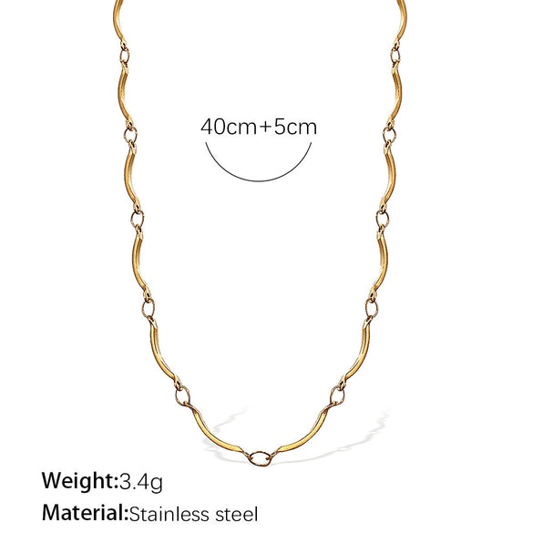 Necklace 316L Stainless Steel 18K Gold Plated Electroplated Simple Allmatch Fashion Accessory For Women And Men